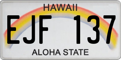HI license plate EJF137