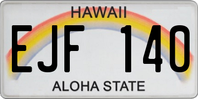HI license plate EJF140