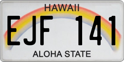 HI license plate EJF141