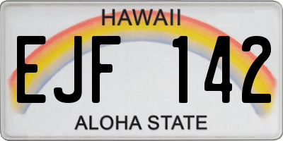 HI license plate EJF142