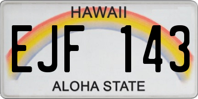 HI license plate EJF143