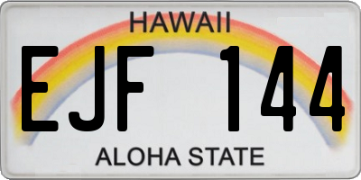 HI license plate EJF144