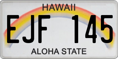 HI license plate EJF145