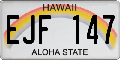 HI license plate EJF147