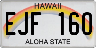 HI license plate EJF160