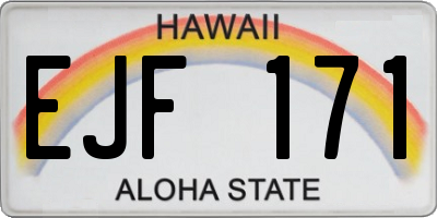 HI license plate EJF171