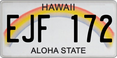 HI license plate EJF172