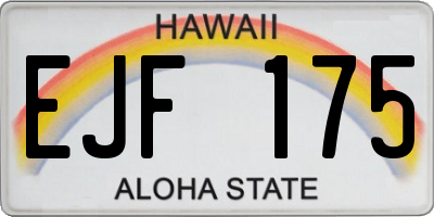 HI license plate EJF175