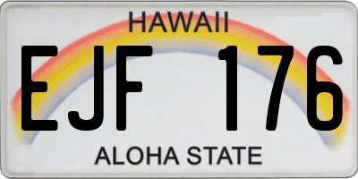 HI license plate EJF176