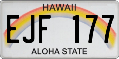 HI license plate EJF177