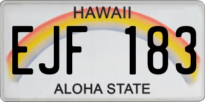HI license plate EJF183