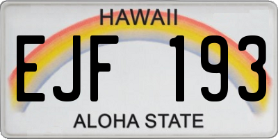 HI license plate EJF193