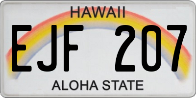 HI license plate EJF207