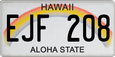 HI license plate EJF208