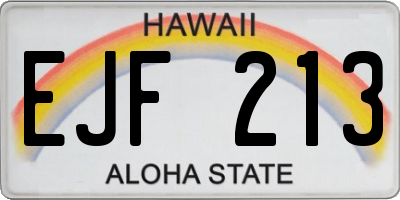 HI license plate EJF213