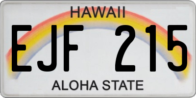 HI license plate EJF215