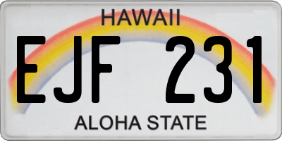 HI license plate EJF231