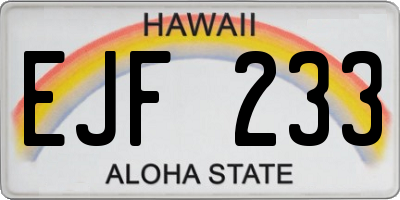 HI license plate EJF233