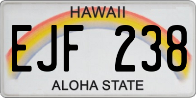 HI license plate EJF238
