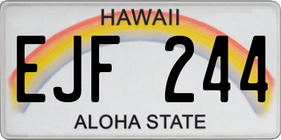 HI license plate EJF244