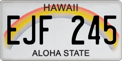 HI license plate EJF245