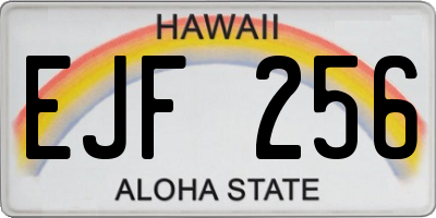 HI license plate EJF256