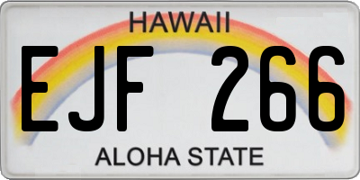 HI license plate EJF266