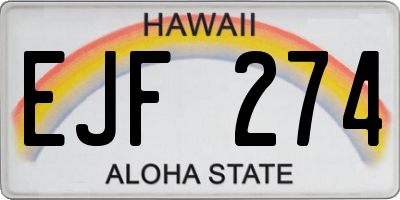 HI license plate EJF274