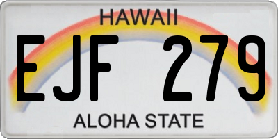 HI license plate EJF279