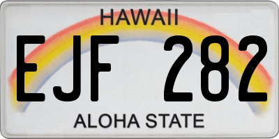 HI license plate EJF282