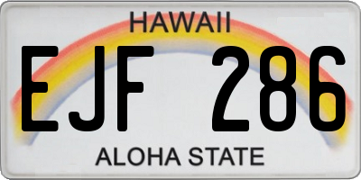 HI license plate EJF286