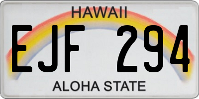 HI license plate EJF294