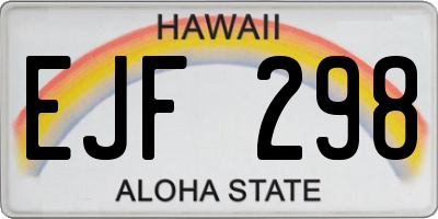 HI license plate EJF298