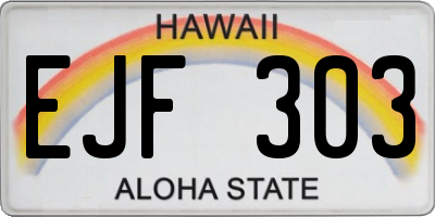 HI license plate EJF303
