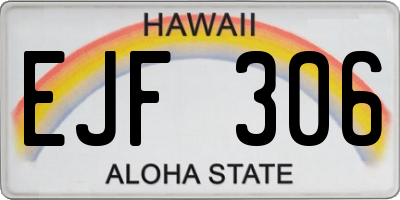 HI license plate EJF306