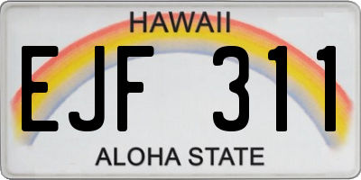 HI license plate EJF311
