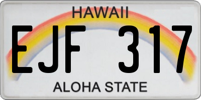 HI license plate EJF317