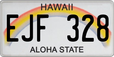 HI license plate EJF328
