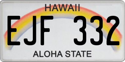 HI license plate EJF332