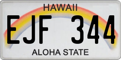 HI license plate EJF344