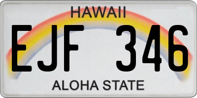 HI license plate EJF346