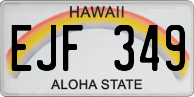 HI license plate EJF349