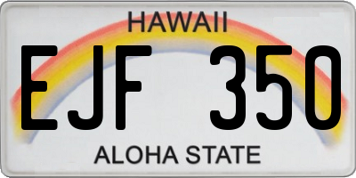 HI license plate EJF350