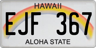 HI license plate EJF367