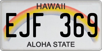 HI license plate EJF369
