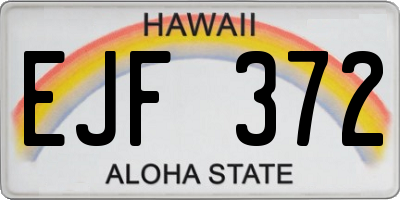 HI license plate EJF372