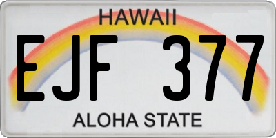 HI license plate EJF377