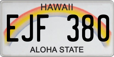 HI license plate EJF380