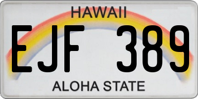 HI license plate EJF389