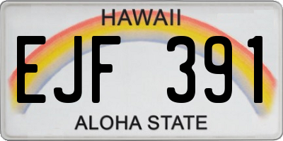 HI license plate EJF391